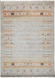 Tappeto Gabbeh Nova Geometrico Grigio Beige 251x347 Cm
