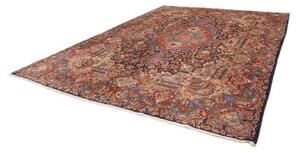 Tappeto Kashamr Zirkhaki Medaglione Floreale Blu Scuro Rosso 300x394 Cm