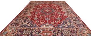 Tappeto Kashamr Zirkhaki Medaglione Floreale Rosso Blu 293x392 Cm