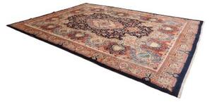 Tappeto Kashamr Zirkhaki Medaglione Floreale Blu Notte Rosso Mattone 294x396 Cm