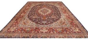 Tappeto Kashamr Zirkhaki Medaglione Floreale Blu Scuro Rosso 290x394 Cm