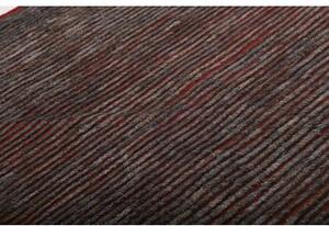Tappeto Gabbeh Fine Geometrico Rosso Mattone Grigio Tortora 149x189 Cm