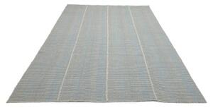 Tappeto Kilim Moderno Geometrico Celeste Avorio 201x309 Cm