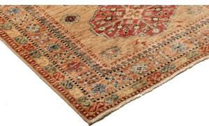 Tappeto Kazak Fine Stilizzato Beige Rosso Corsia 83x296 Cm