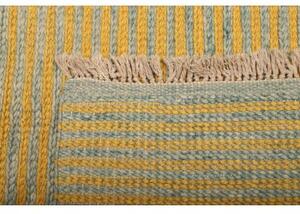 Tappeto Kilim Moderno Geometrico Ocra Verde Salvia 176x245 Cm