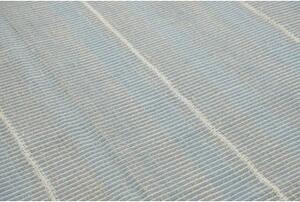 Tappeto Kilim Moderno Geometrico Celeste Avorio 201x309 Cm