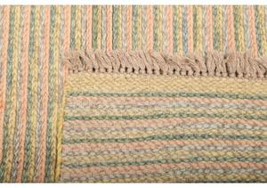 Tappeto Kilim Moderno Geometrico Beige Verde Salvia 151x215 Cm