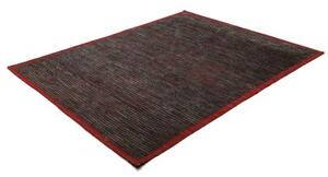 Tappeto Gabbeh Fine Geometrico Rosso Grigio Scuro 168x209 Cm