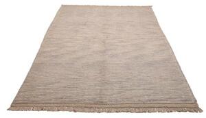 Tappeto Kilim Moderno Tinta Unita Beige Grigio 174x242 Cm