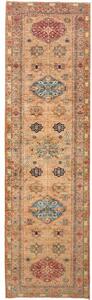 Tappeto Kazak Fine Stilizzato Beige Rosso Corsia 83x296 Cm