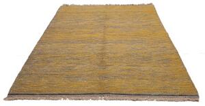 Tappeto Kilim Moderno Geometrico Giallo Senape Grigio 174x244 Cm
