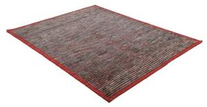 Tappeto Gabbeh Fine Geometrico Rosso Grigio Scuro 168x209 Cm