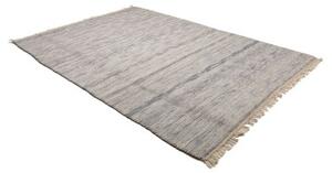 Tappeto Kilim Moderno Geometrico Grigio Avorio 211x300 Cm