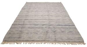 Tappeto Kilim Moderno Geometrico Grigio Avorio 211x300 Cm