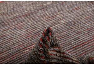 Tappeto Gabbeh Fine Geometrico Rosso Grigio Scuro 168x209 Cm