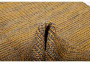 Tappeto Kilim Moderno Geometrico Giallo Senape Grigio 174x244 Cm