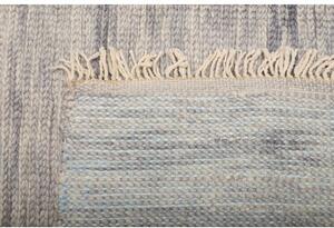 Tappeto Kilim Moderno Geometrico Grigio Avorio 211x300 Cm