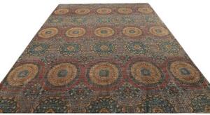 Tappeto Kairo Stilizzato Blu Petrolio Rosso Mattone 246x303 Cm