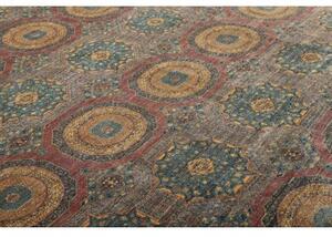 Tappeto Kairo Stilizzato Blu Petrolio Rosso Mattone 246x303 Cm