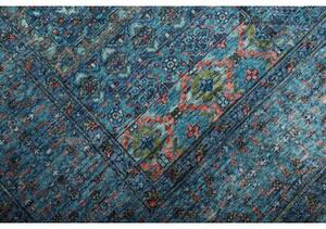 Tappeto Kairo Geometrico Blu Petrolio Grigio 150x200 Cm
