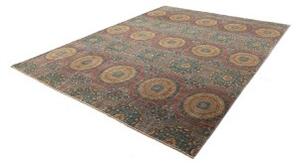 Tappeto Kairo Stilizzato Blu Petrolio Rosso Mattone 246x303 Cm