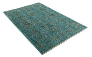 Tappeto Kairo Geometrico Verde Petrolio Ottone 124x187 Cm