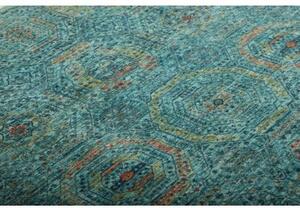 Tappeto Kairo Geometrico Verde Petrolio Ottone 124x187 Cm