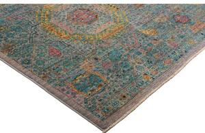 Tappeto Kairo Geometrico Blu Petrolio Beige 202x297 Cm