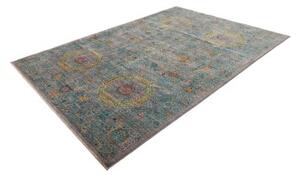 Tappeto Kairo Geometrico Blu Petrolio Beige 202x297 Cm