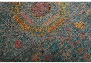 Tappeto Kairo Geometrico Blu Petrolio Beige 202x297 Cm