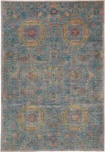 Tappeto Kairo Geometrico Blu Petrolio Beige 202x297 Cm