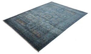 Tappeto Kairo Geometrico Blu Petrolio Grigio 150x200 Cm