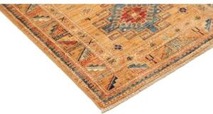 Tappeto Kazak Fine Geometrico Arancione Blu Corsia 79x252 Cm