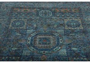 Tappeto Kairo Geometrico Blu Petrolio Grigio 150x200 Cm
