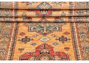 Tappeto Kazak Fine Geometrico Arancione Blu Corsia 78x306 Cm