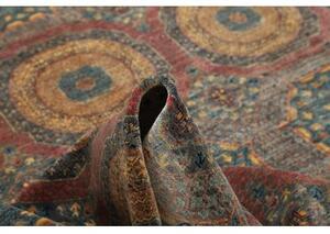 Tappeto Kairo Stilizzato Blu Petrolio Rosso Mattone 246x303 Cm