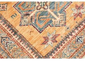 Tappeto Kazak Fine Geometrico Arancione Blu Corsia 78x306 Cm