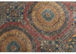 Tappeto Kairo Stilizzato Blu Petrolio Rosso Mattone 246x303 Cm