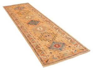 Tappeto Kazak Fine Geometrico Arancione Blu Corsia 79x252 Cm