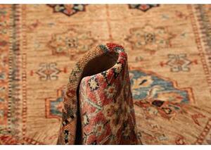 Tappeto Kazak Fine Stilizzato Beige Rosso Corsia 83x296 Cm