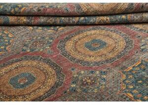 Tappeto Kairo Stilizzato Blu Petrolio Rosso Mattone 246x303 Cm