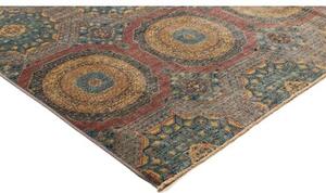 Tappeto Kairo Stilizzato Blu Petrolio Rosso Mattone 246x303 Cm