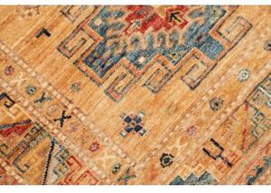 Tappeto Kazak Fine Geometrico Arancione Blu Corsia 79x252 Cm