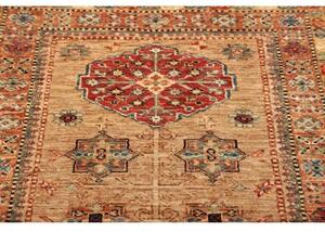 Tappeto Kazak Fine Stilizzato Beige Rosso Corsia 83x296 Cm