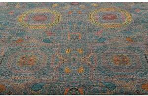 Tappeto Kairo Geometrico Blu Petrolio Beige 202x297 Cm