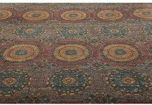 Tappeto Kairo Stilizzato Blu Petrolio Rosso Mattone 246x303 Cm