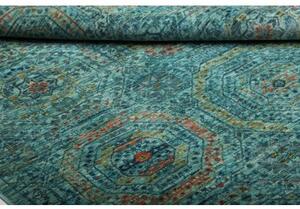 Tappeto Kairo Geometrico Verde Petrolio Ottone 124x187 Cm