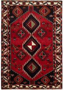Tappeto Shiraz Geometrico Rosso Nero 175x253 Cm