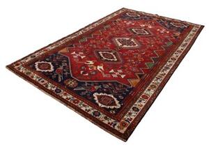 Tappeto Shiraz Geometrico Rosso Blu Scuro 182x279 Cm