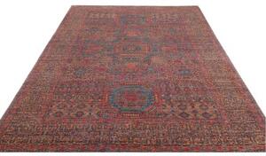 Tappeto Kairo Medaglione Rosso Mattone Blu Petrolio 197x292 Cm